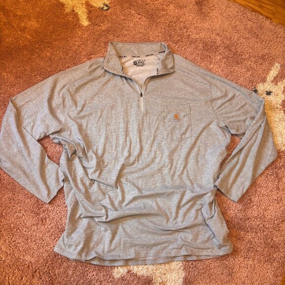 Carhartt Other - Carhartt Relaxed Fit Long Sleeve Quarter Zip Mock Neck TShirt Size 3XL TK4255-M